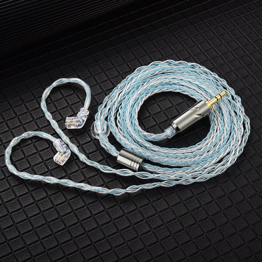 QKZ T1 8 Core TC Silver Plated Hifi Earphone Cable 3.5mm! FAST FREE USA SHIP!