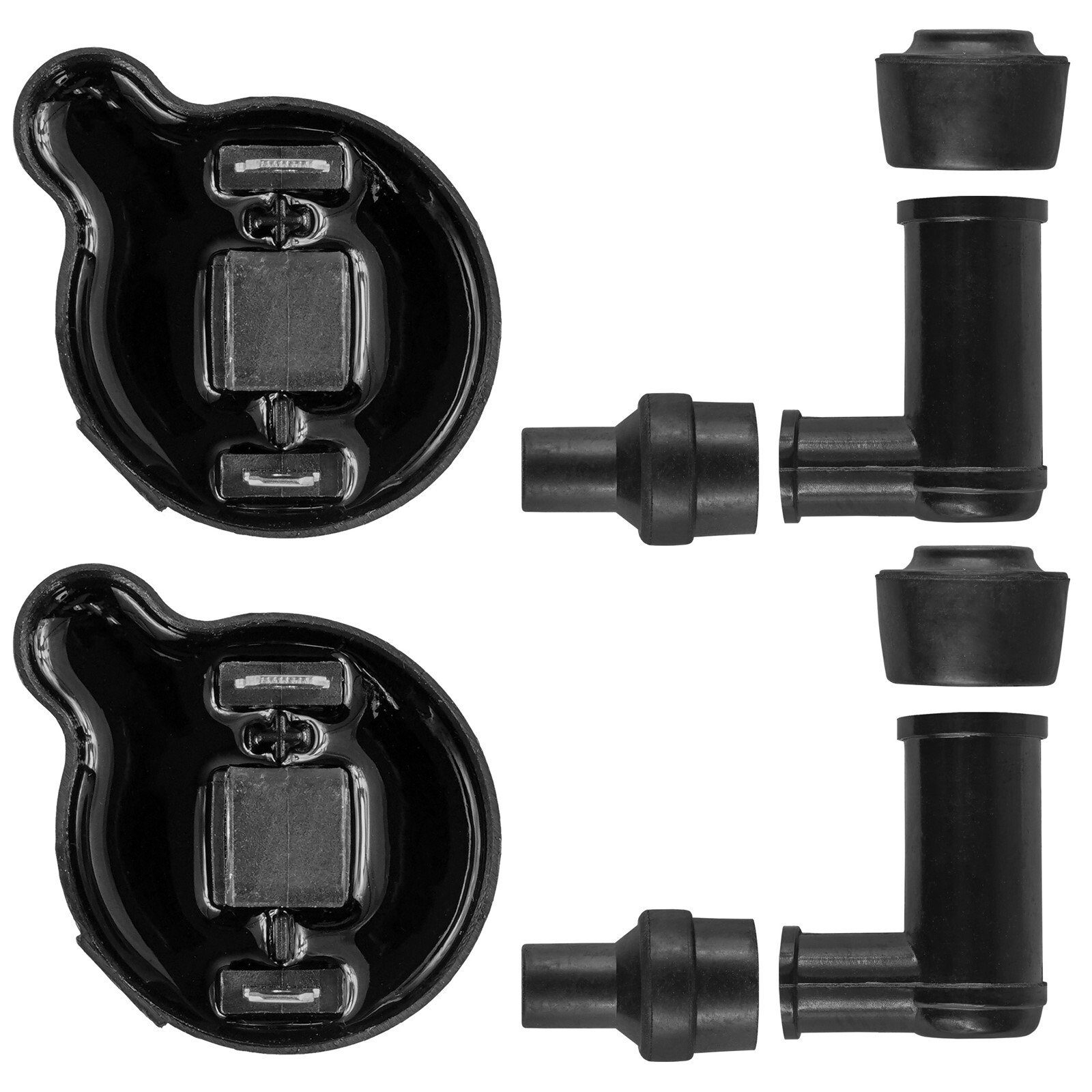2x Ignition Coil w/ Spark Plug Boot Cap for Kawasaki KAF620 Mule 4000 2009-2021
