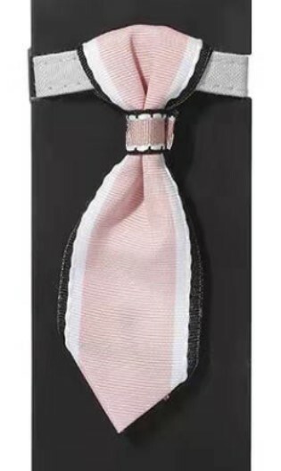 Dog Cat Collar Plaid Bow Tie Removable ~ Brown / Beige ~ Luxury Stripe S M