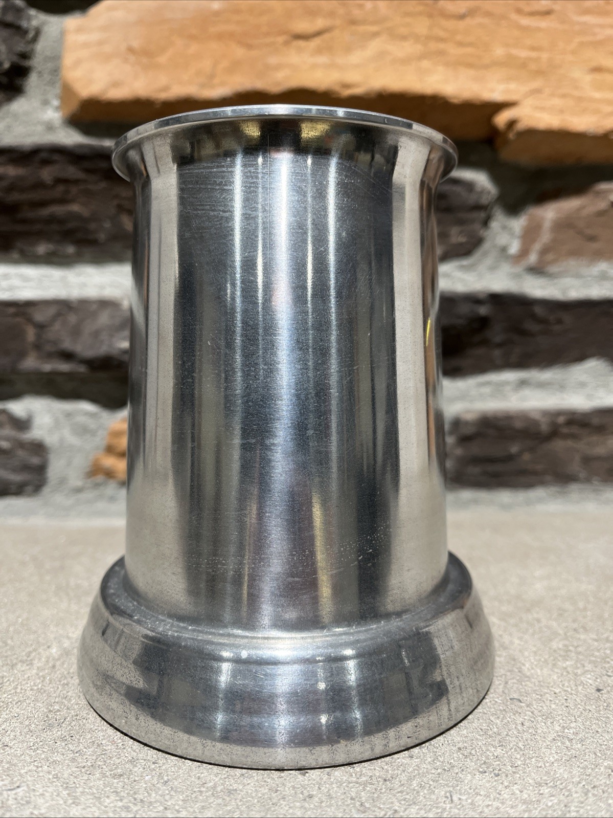 Metal Vintage Beer Stein Mug With Clear Bottom 5.5”