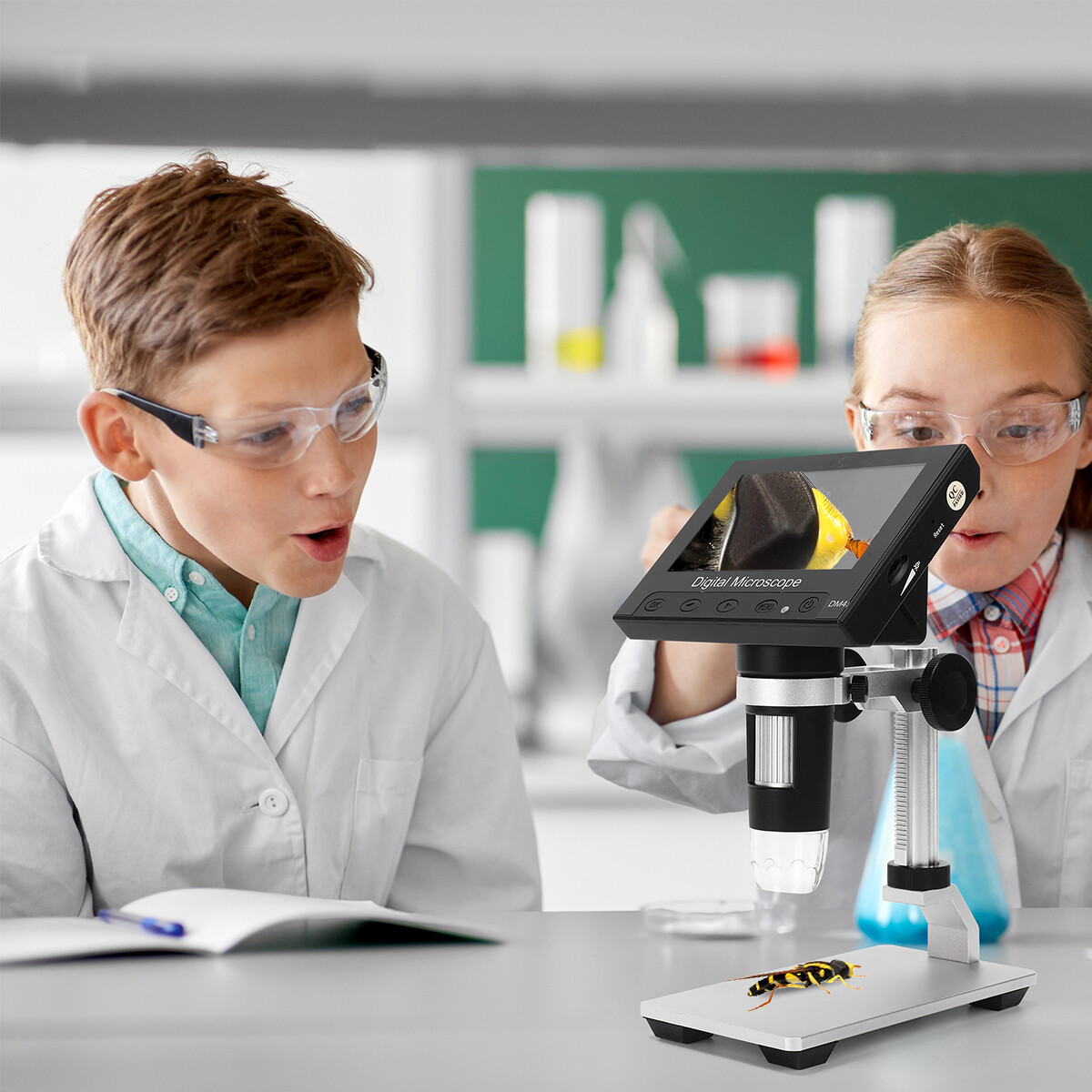 Microscope LCD Digital Coin Microscope 1000x Coin Magnifier 8 Adjustable Lights