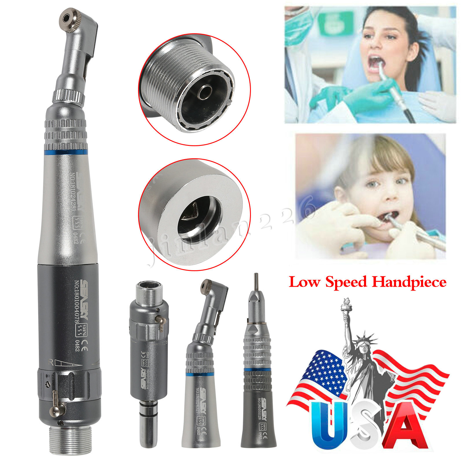 Dental low slow speed straight handpiece/ contra angle/ air motor 2/4 NSK E-type