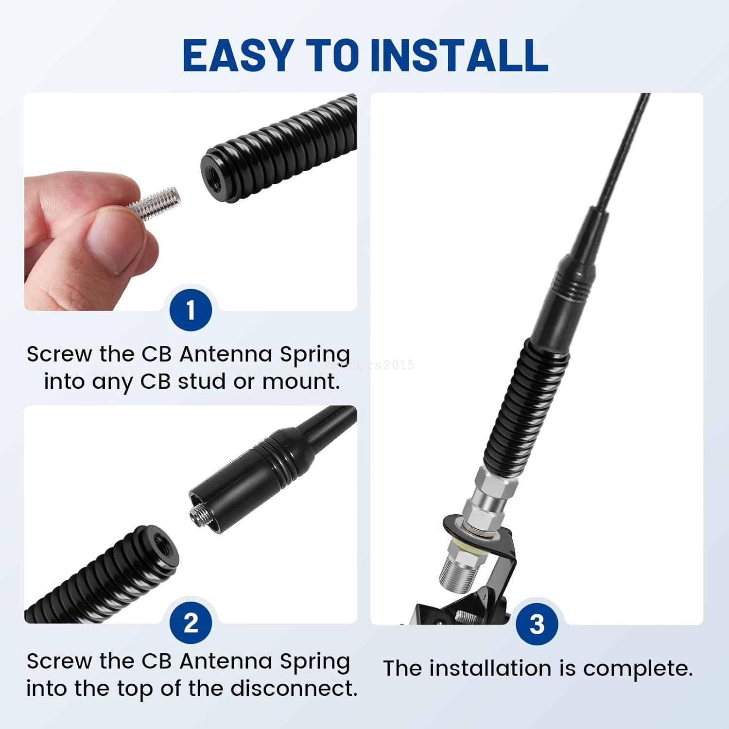 SS-3H Heavy Duty CB Radio Antenna Spring Mount 3/8" x 24 Threads UTV ATV Trucks