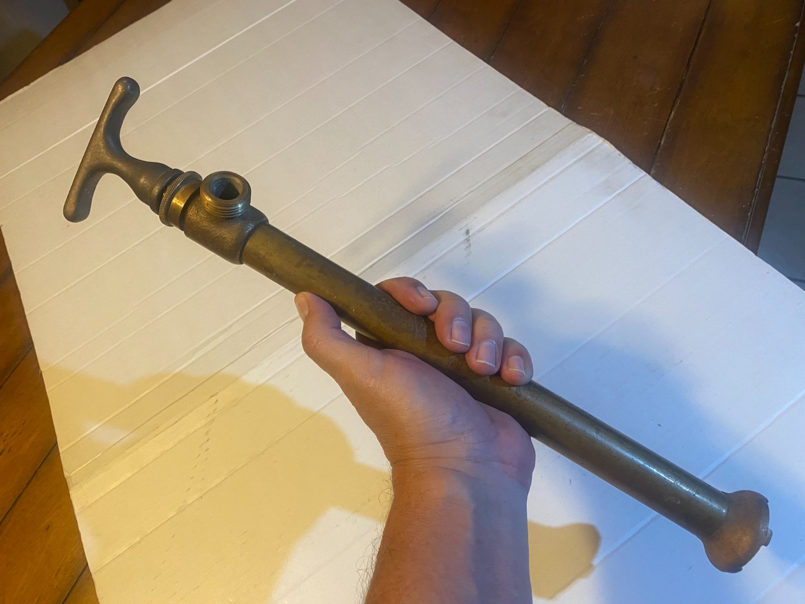 Vintage Maritime Antique Brass and Copper Hand Bilge Pump