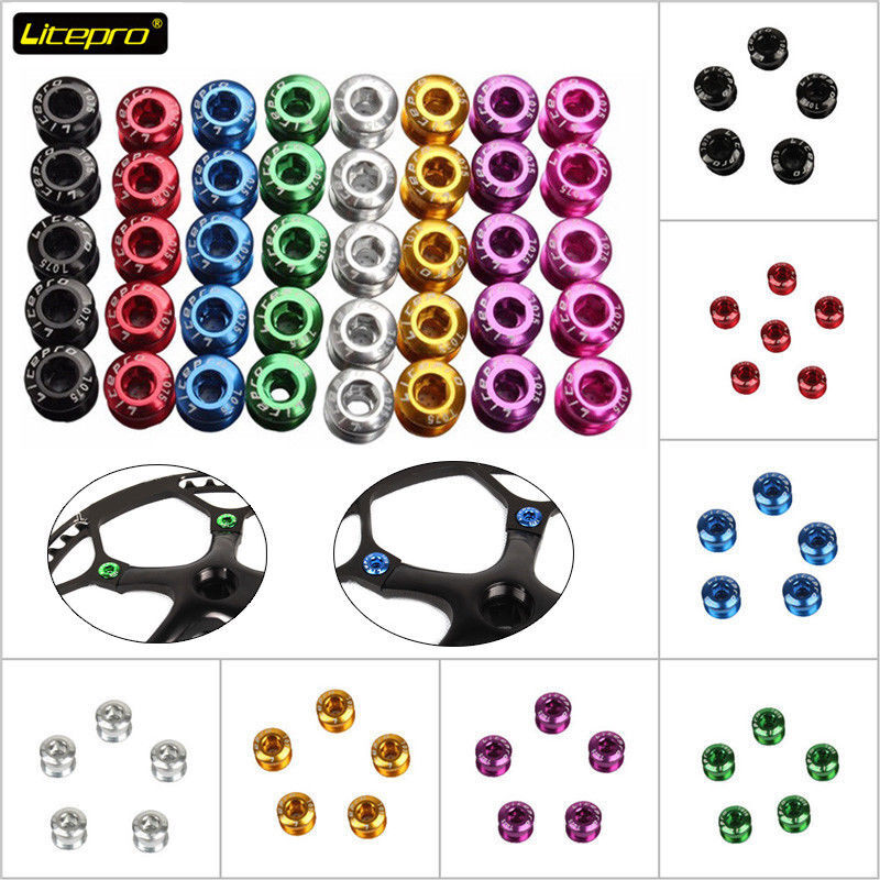 US Aluminum MTB Road BMX Bike Bolts Single Double Triple Chainring Screws 4/5pcs