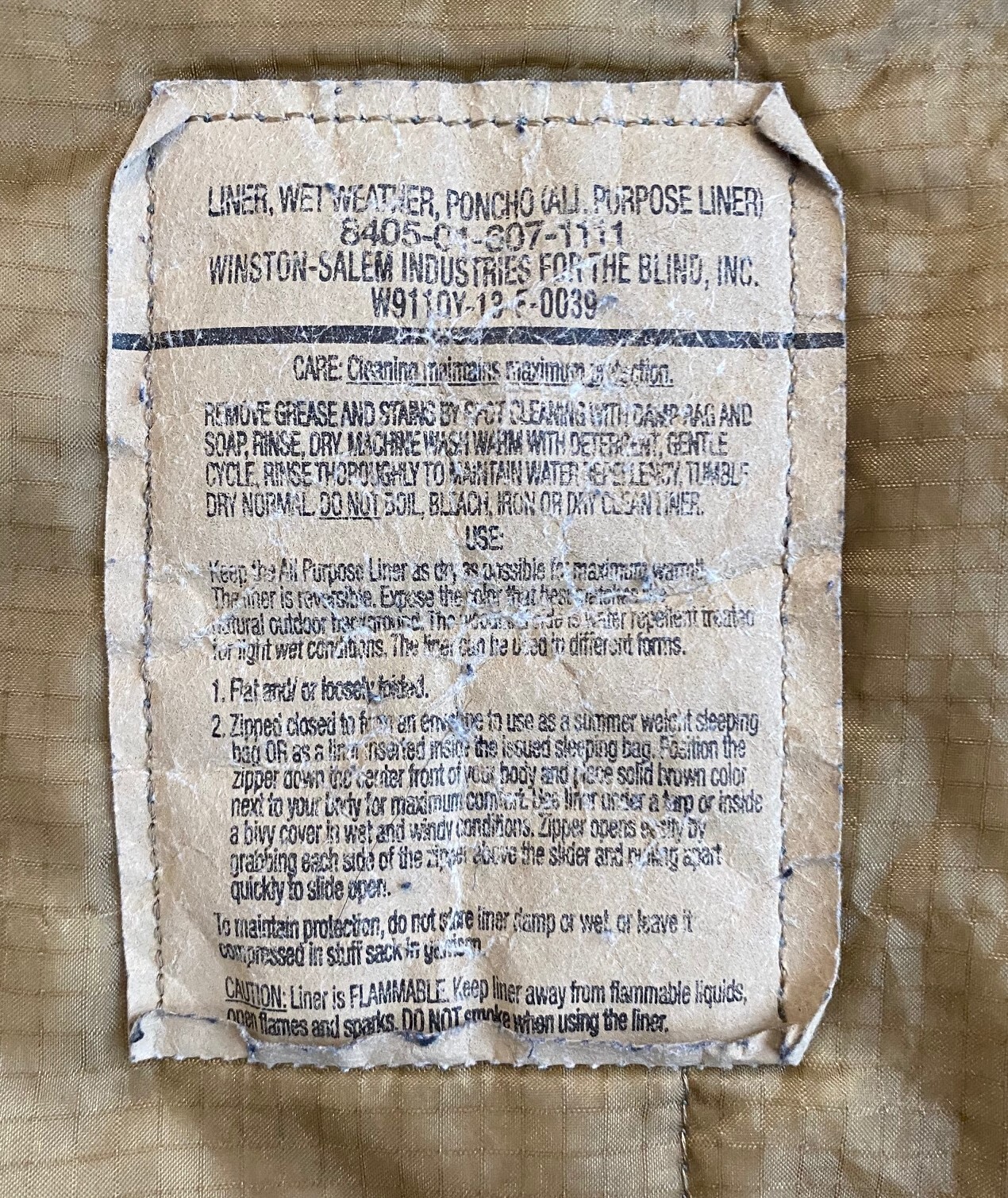 USMC MARPAT Zippered Poncho Liner