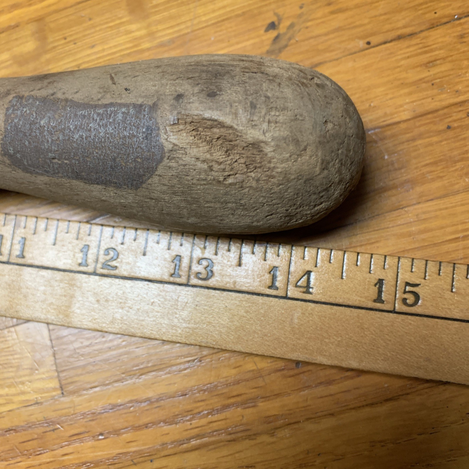 Vintage 14.5" Oak Wood Auger Tee Handle Replacement Square Hole