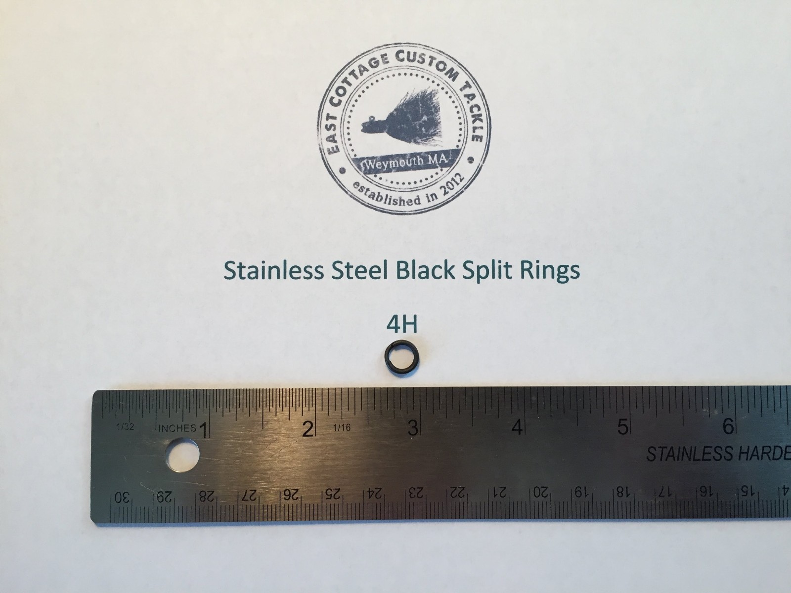 Black Stainless Steel Split Rings ROSCO Terminal Tackle 6XH, 5.5H, 4H, 3H