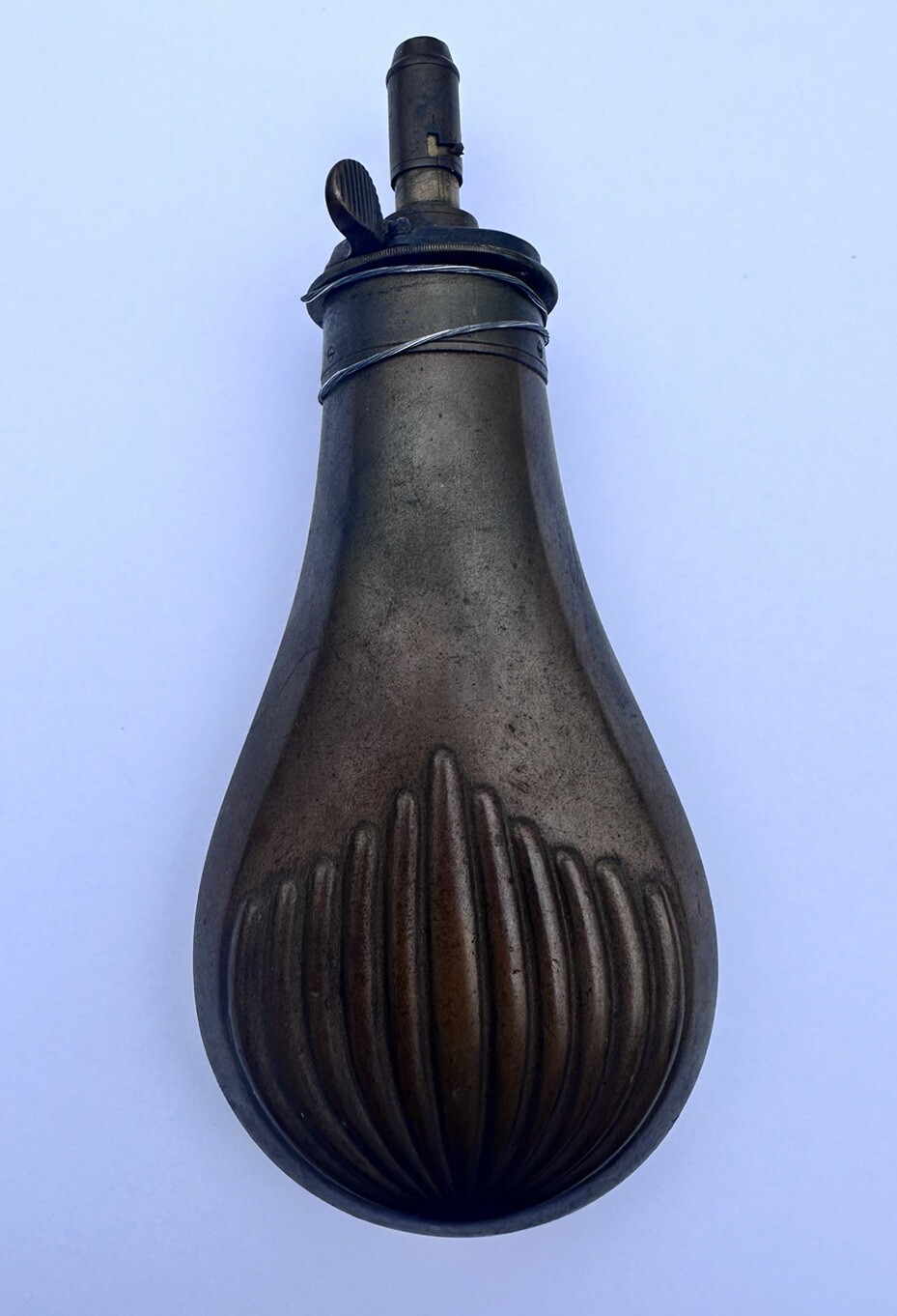 Medium size Pistol Flask with a clamshell design- Very good condition