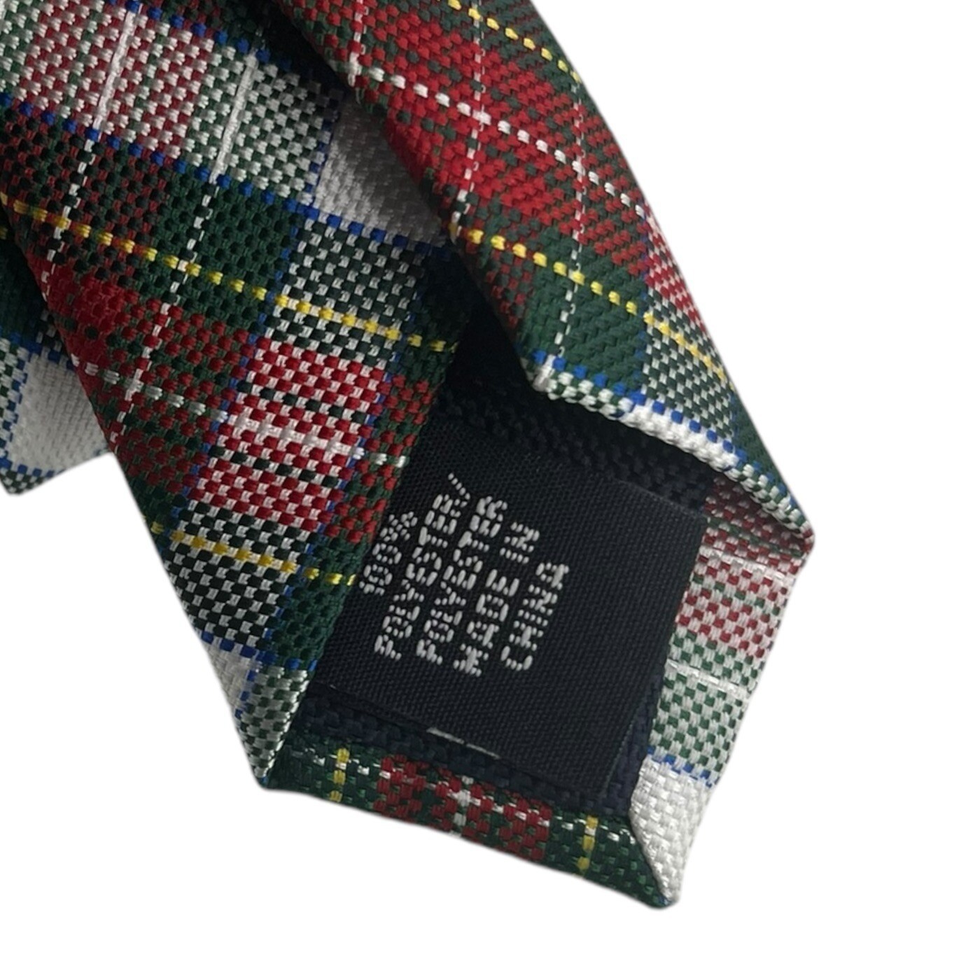 Tommy Hilfiger Holiday Tartan Tie Boys Red Multi Bar Tack Keeper Loop Holiday