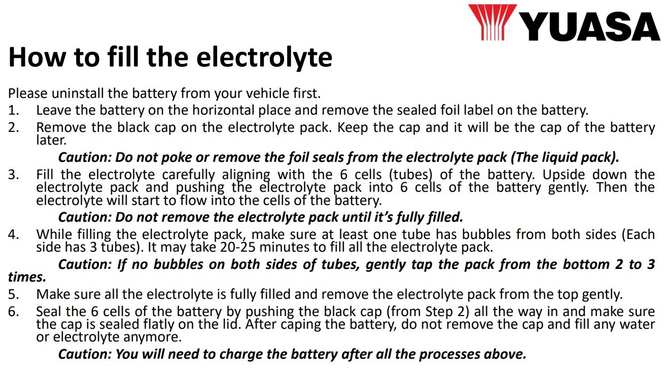 Yuasa YTX5L-BS Maintenance Free Powersport Battery for Motorcycle, Scooter& ATV