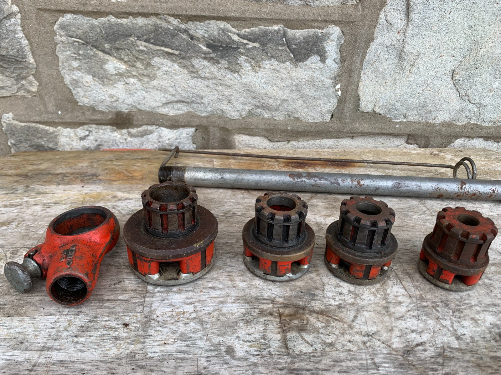 Ridgid 00-R 6 Pc VTG Pipe Threader Kit Ratchetting Die Head 3/8- 1" USA Made