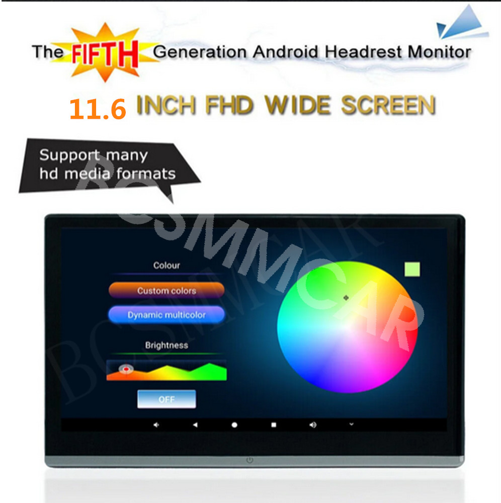 Car Headrest Monitor Touch Screen Video Music TV Player Dual HMDI For Rear Seat