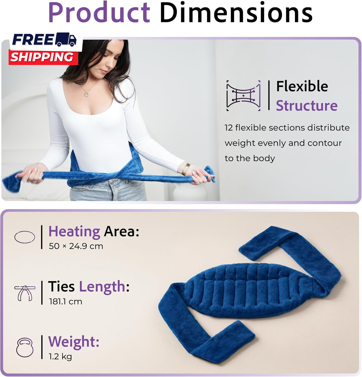 Microwavable Heating Pad for Back Pain Relief Moist Heat Pack for Neck & Should