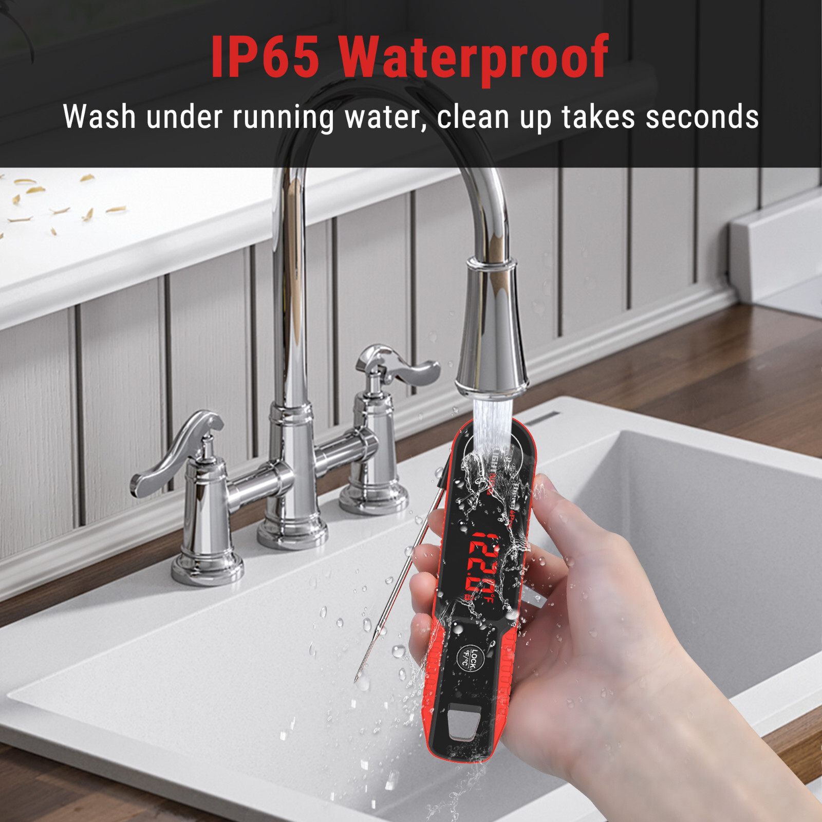 ThermoPro Lightning 1-Second Instant Read Calibratable Meat Thermometer Deep Fry