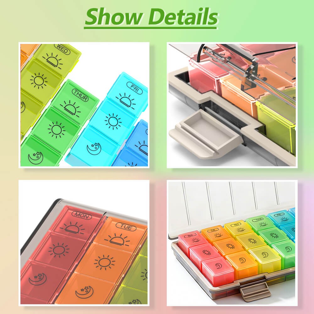 Monthly Pill Organizer Pill Case Pill Box One Week 3 Times a Day Moisture-Proof