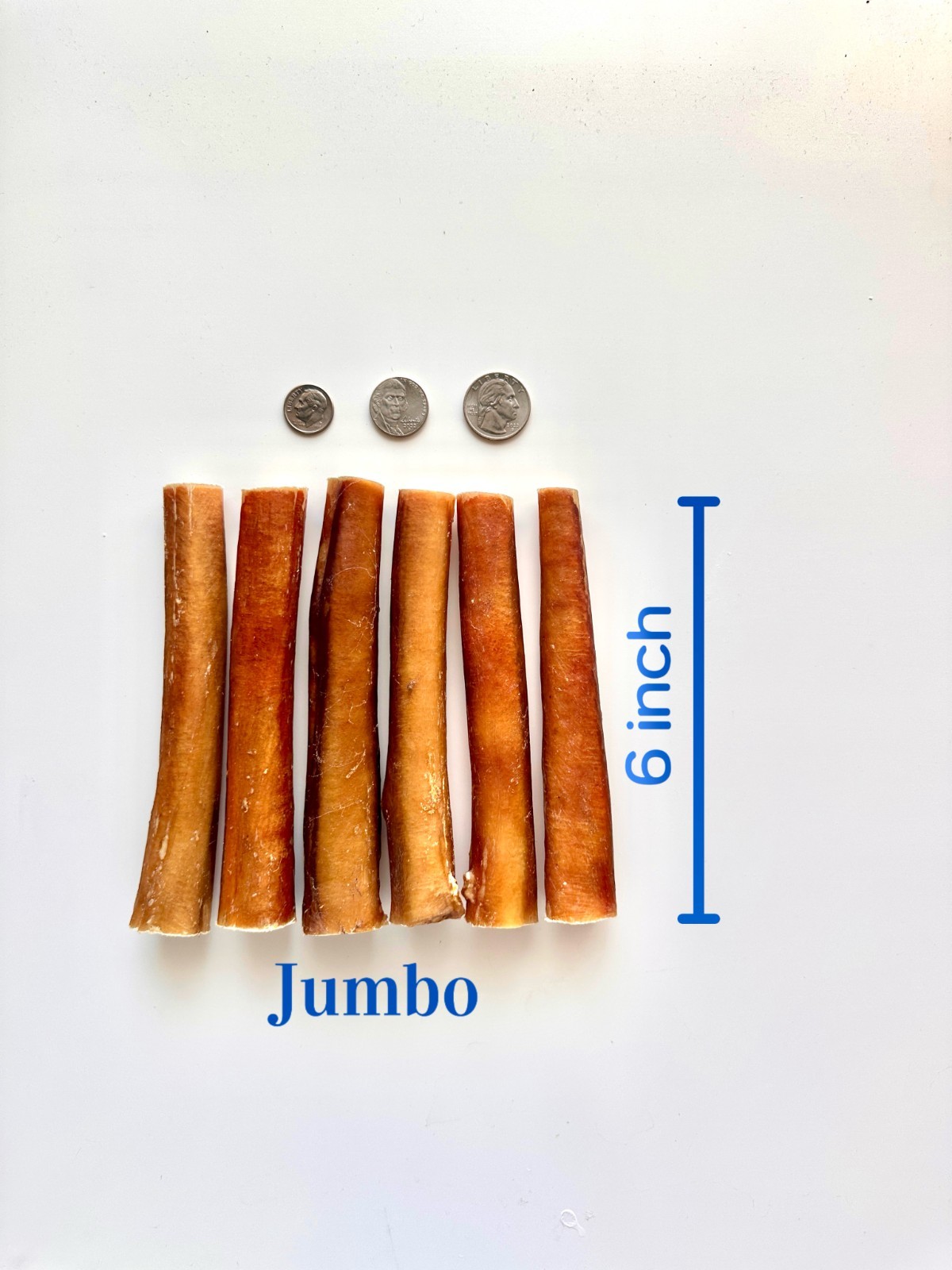 6” Jumbo Bully Sticks for Dogs – Thick, Long-Lasting Natural Chews
