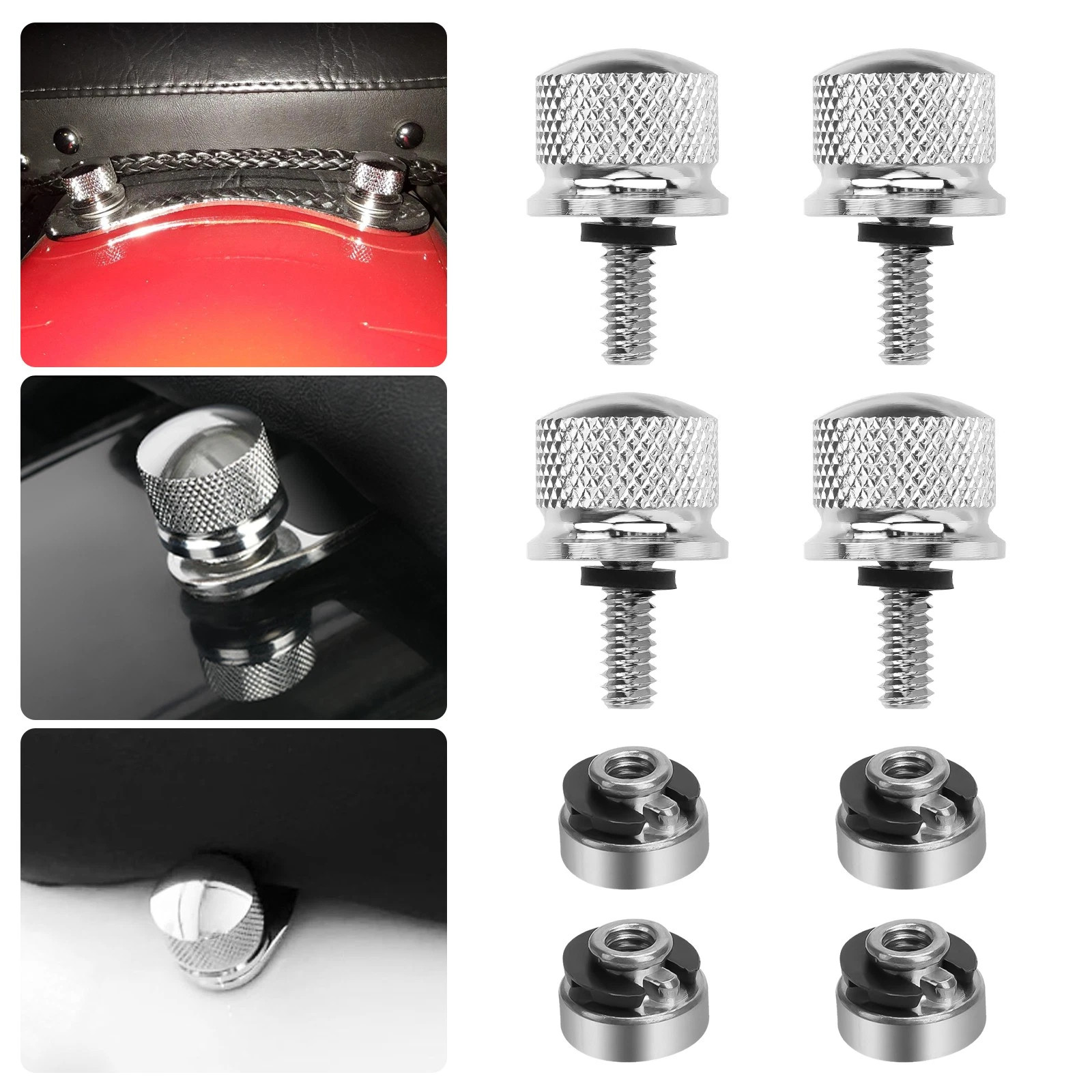 Billet Rear Fender Seat Bolt Nut Kit For Harley Breakout Street Glide Sportster
