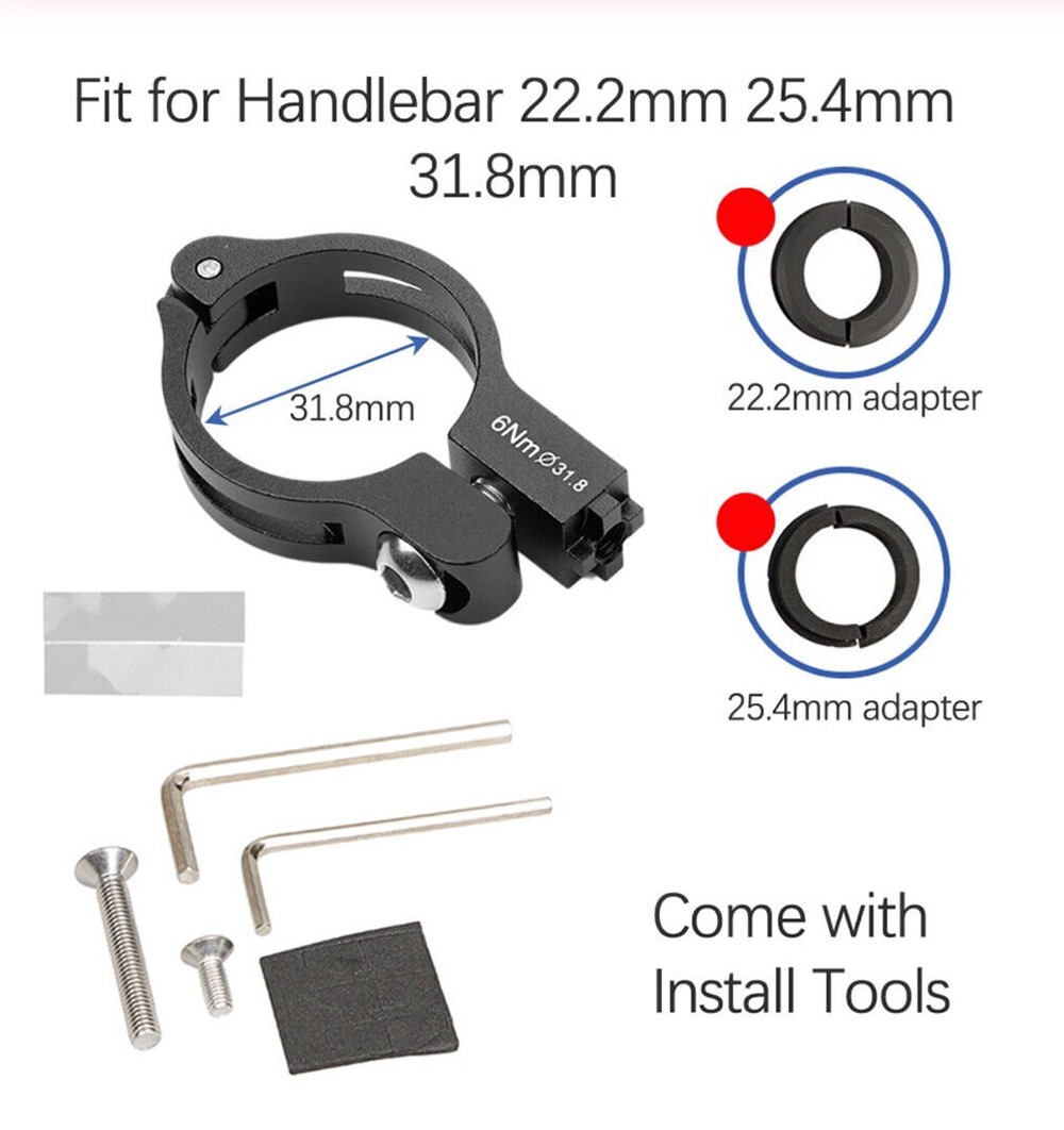 Bike Phone Holder Aluminum Motorcycle E-Bike Scooter Phone Mount Universal Blcak