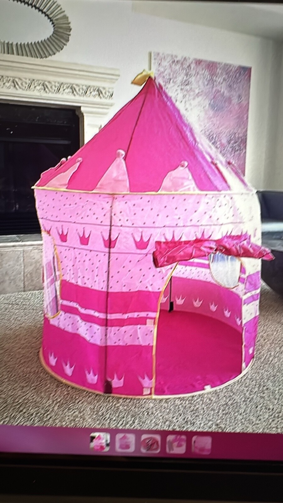 SURE LUXURY PINK PLAY TENT CHILDRENS KIDS CASTLE  PLAY HOUSE TOY