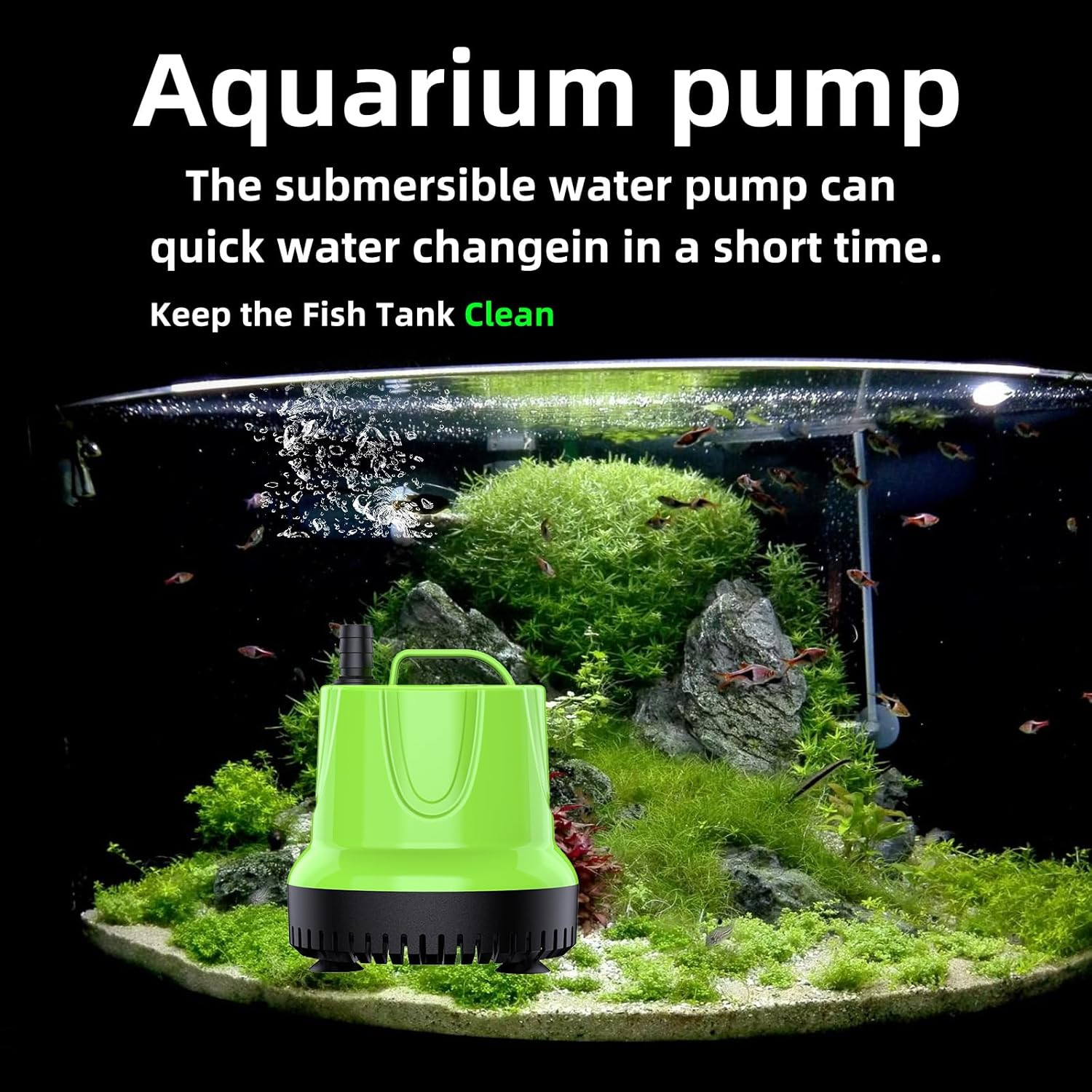 FREESEA Fountain Submersible Water Pump: 330 GPH 25W Small Sump Pump for Outdoor