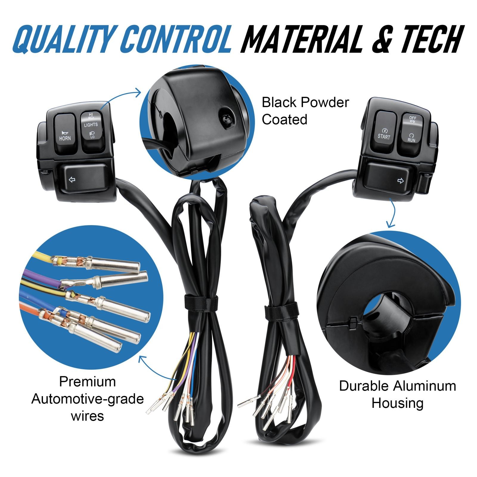 Handlebar Switch Control with Wiring Harness for Harley 1996-2006 Dyna Softail