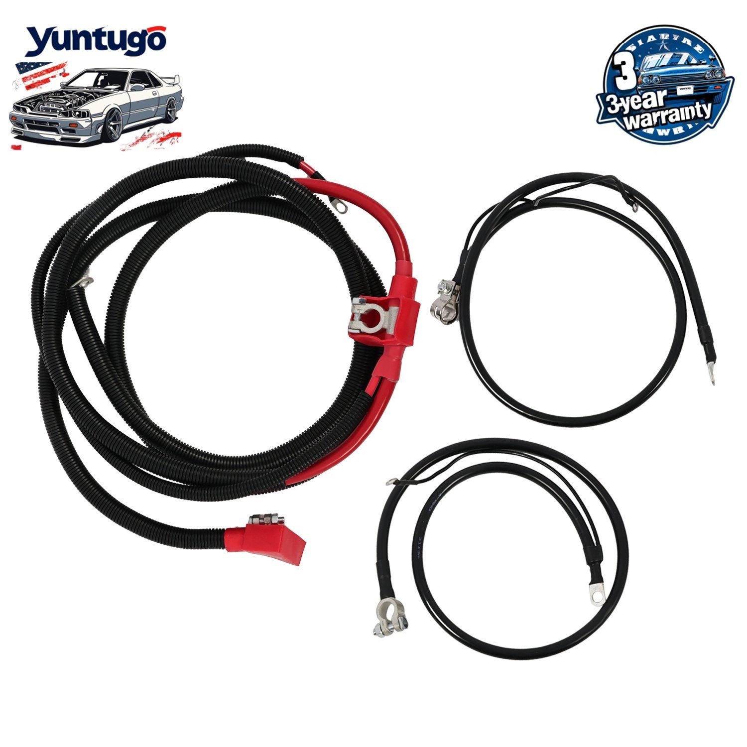 For 1994-1997 Ford 7.3L Powerstroke Diesel Battery Cable Kit Positive & Negative