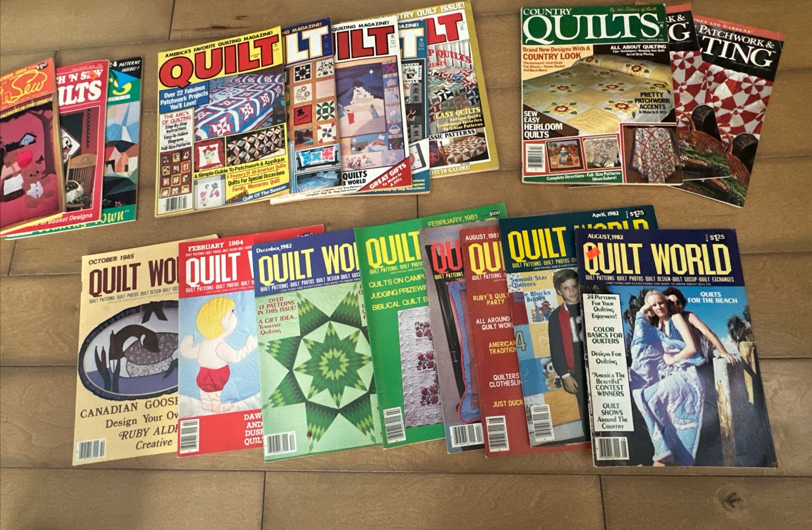 ~30 Quilting/Stitching Magazines most 1980's Quilter's Newsletter 1980-90