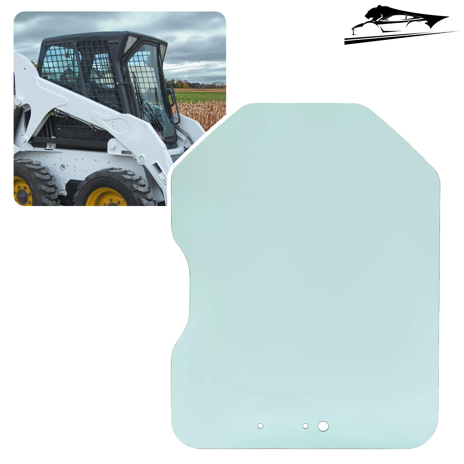 Front Door Glass Window For Bobcat S185 S220 T110 T140 T180 T190 T250 Skid Steer