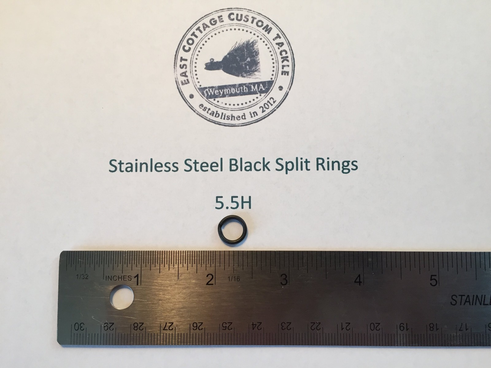 Black Stainless Steel Split Rings ROSCO Terminal Tackle 6XH, 5.5H, 4H, 3H
