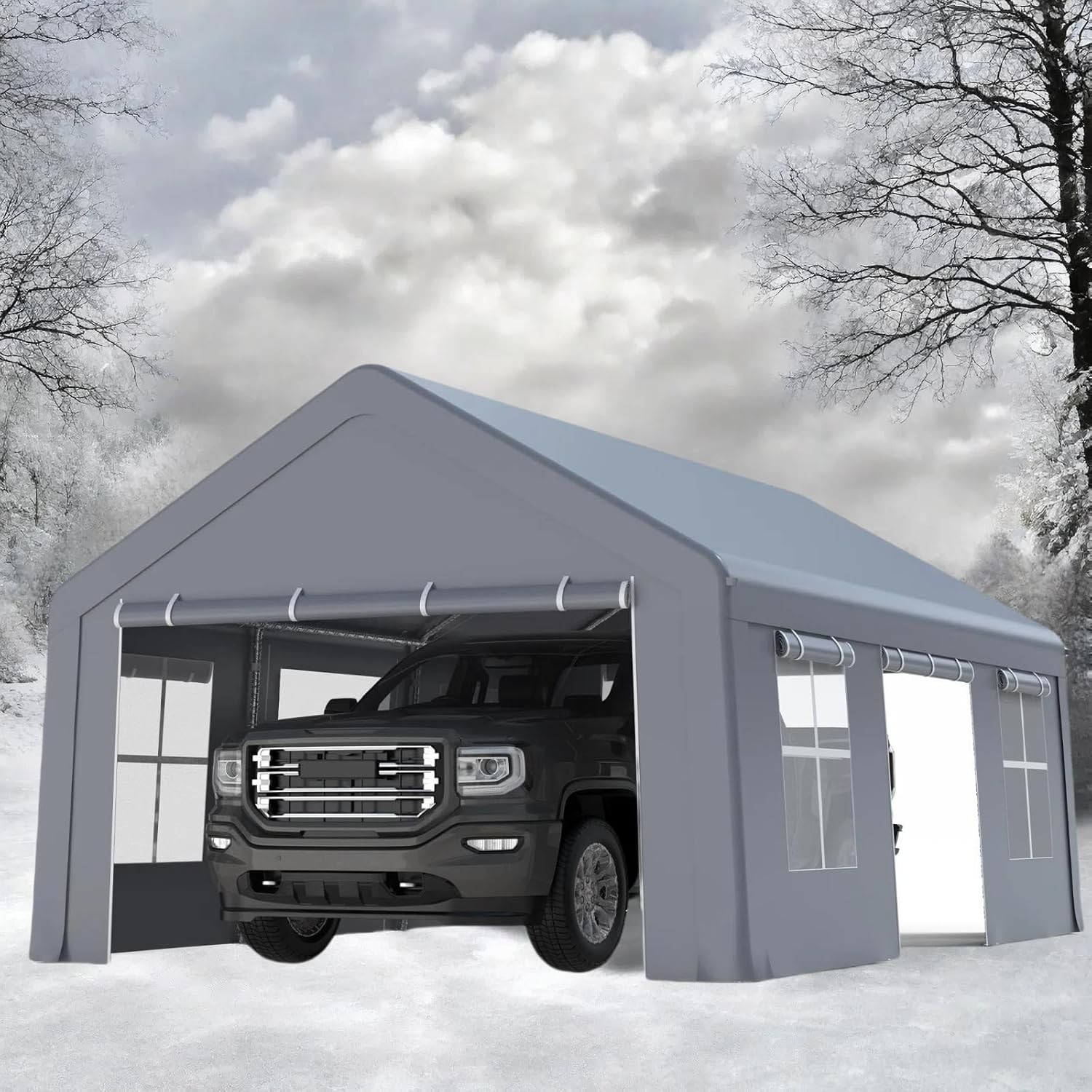 13'x20' Heavy Duty Carport Portable Garage, Outdoor Car Port with PE All-Season