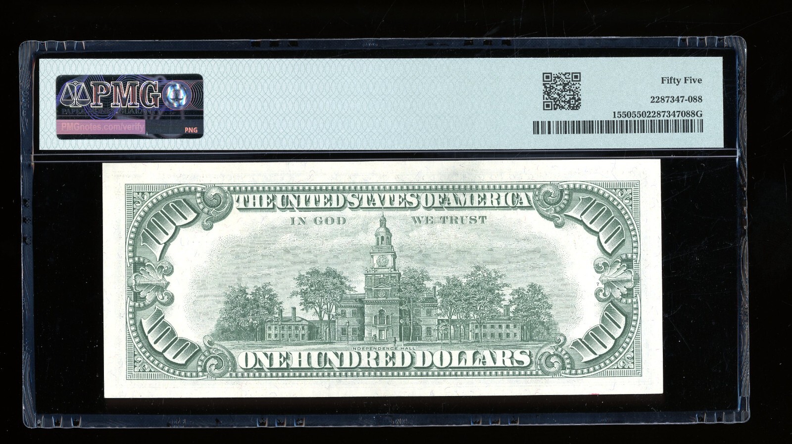 DBR 1966 $100 Legal Fr. 1550 PMG 55 Serial A00501712A