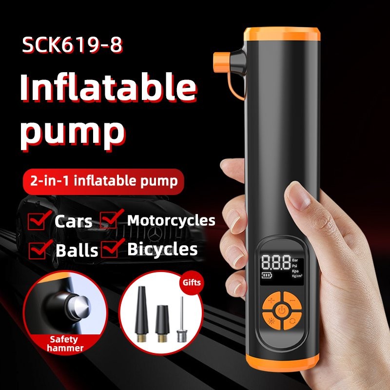 Portable Tire Inflator Rechargeable Air Compressor Pump 150PSI for Car Bike Ball