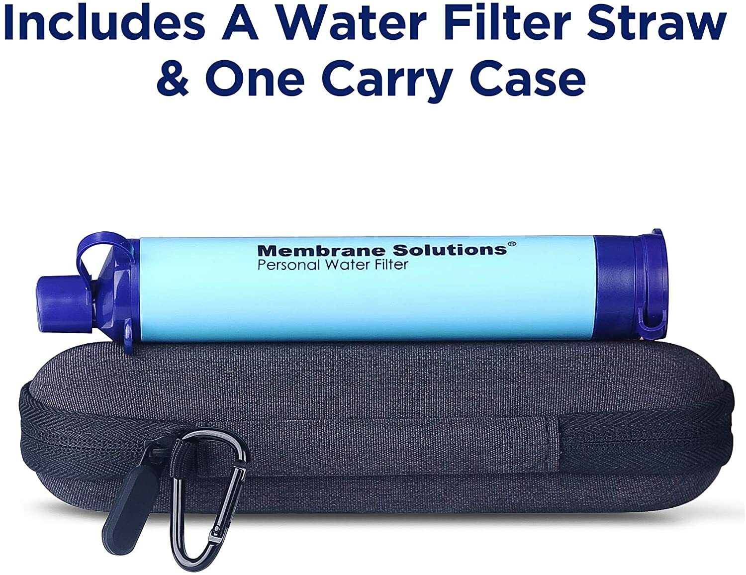 Outdoor Water Filter Straw w/Carry Case Water Filtration System Water Purifier