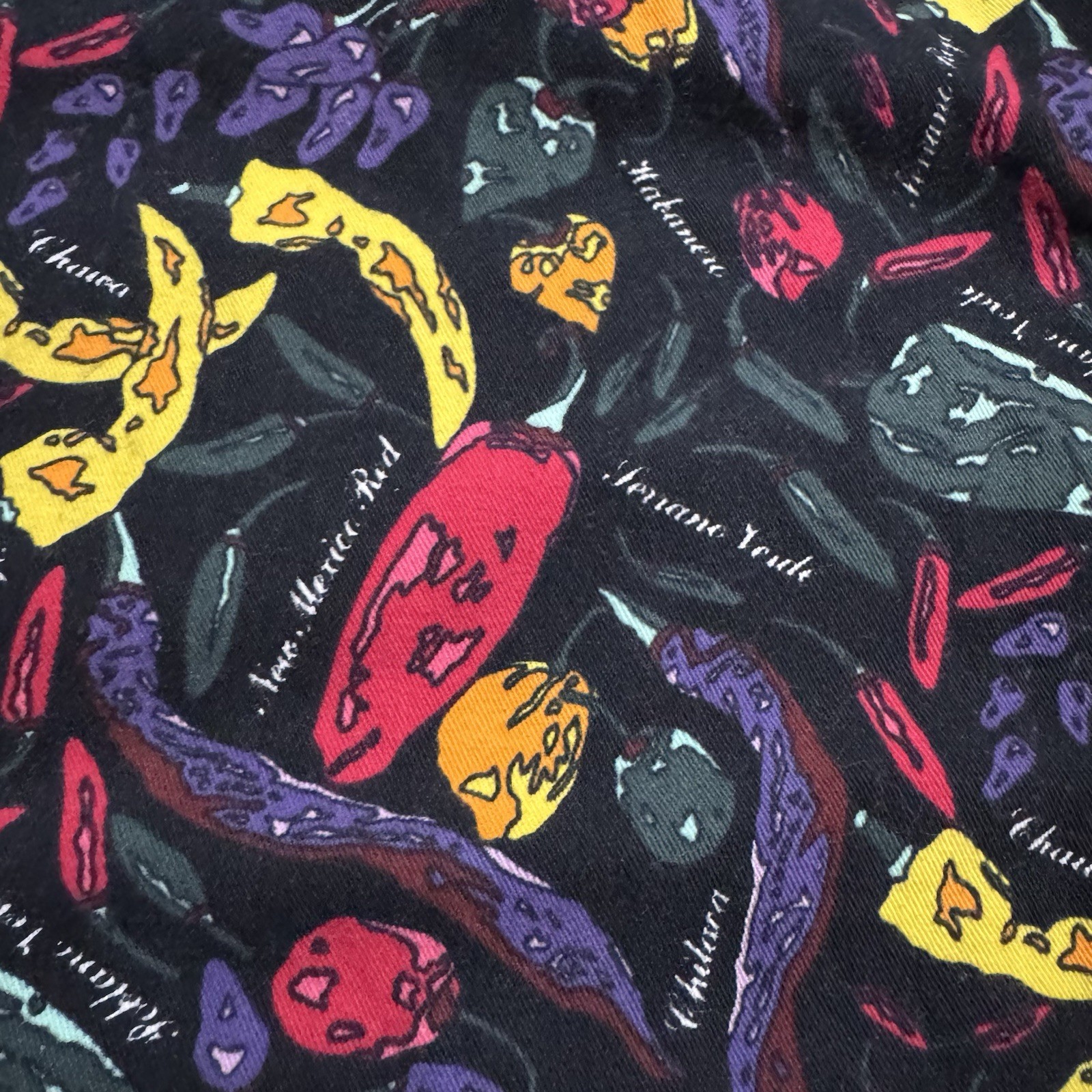 Chefwear Baggy Chef Pants Spicy Hot Peppers, Medium Elastic Drawstring