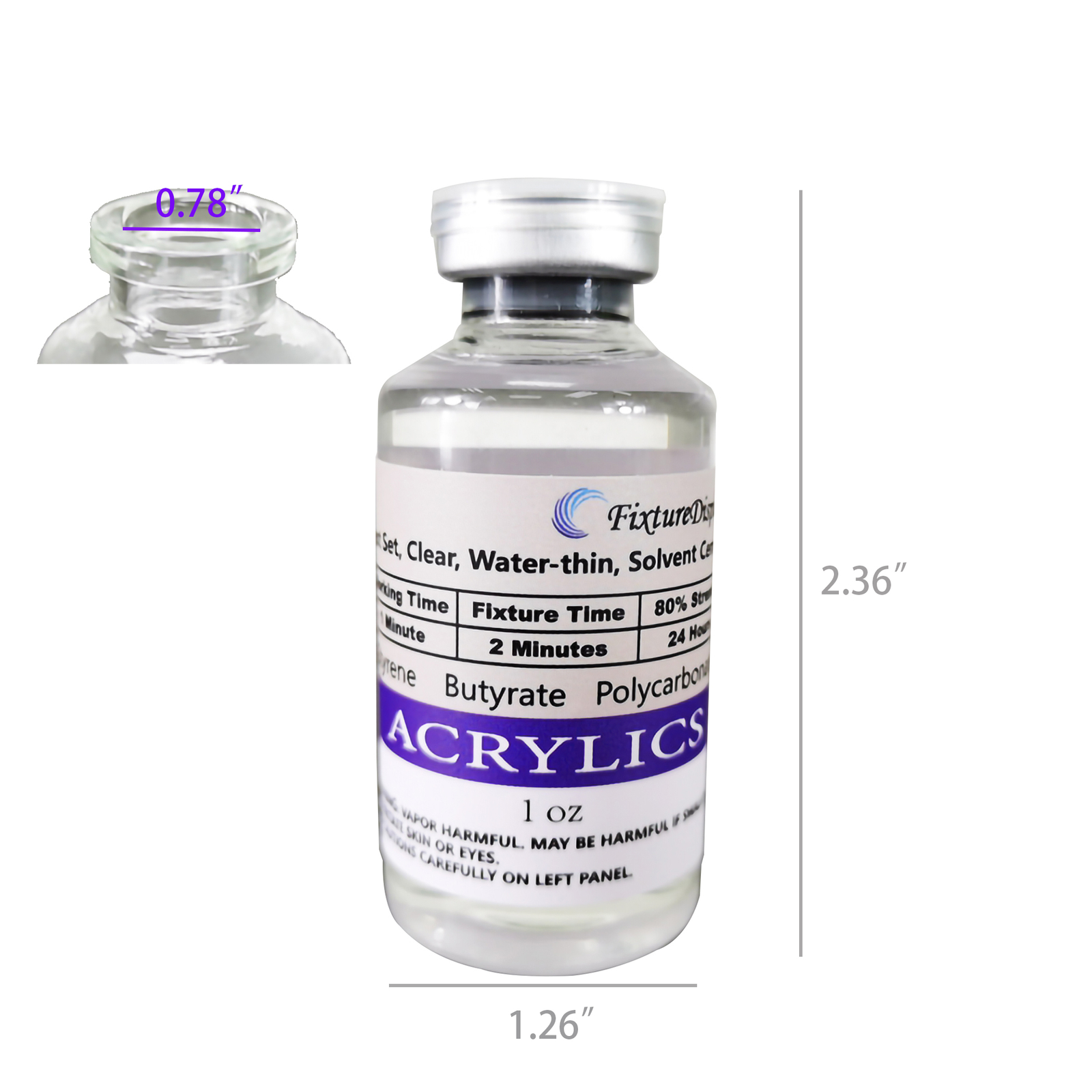 1 Ounce Acrylic Glue Glass Bottle Plexiglass Cement Adhesive DIY Art Craft 11310