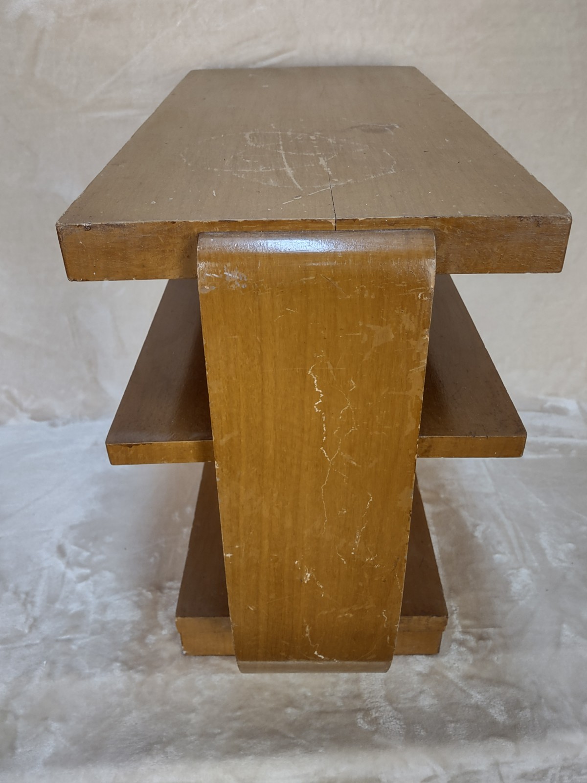 Gilbert Rohde Brown Saltman Style Art Deco Wood Table 1947? FOR RESTORATION