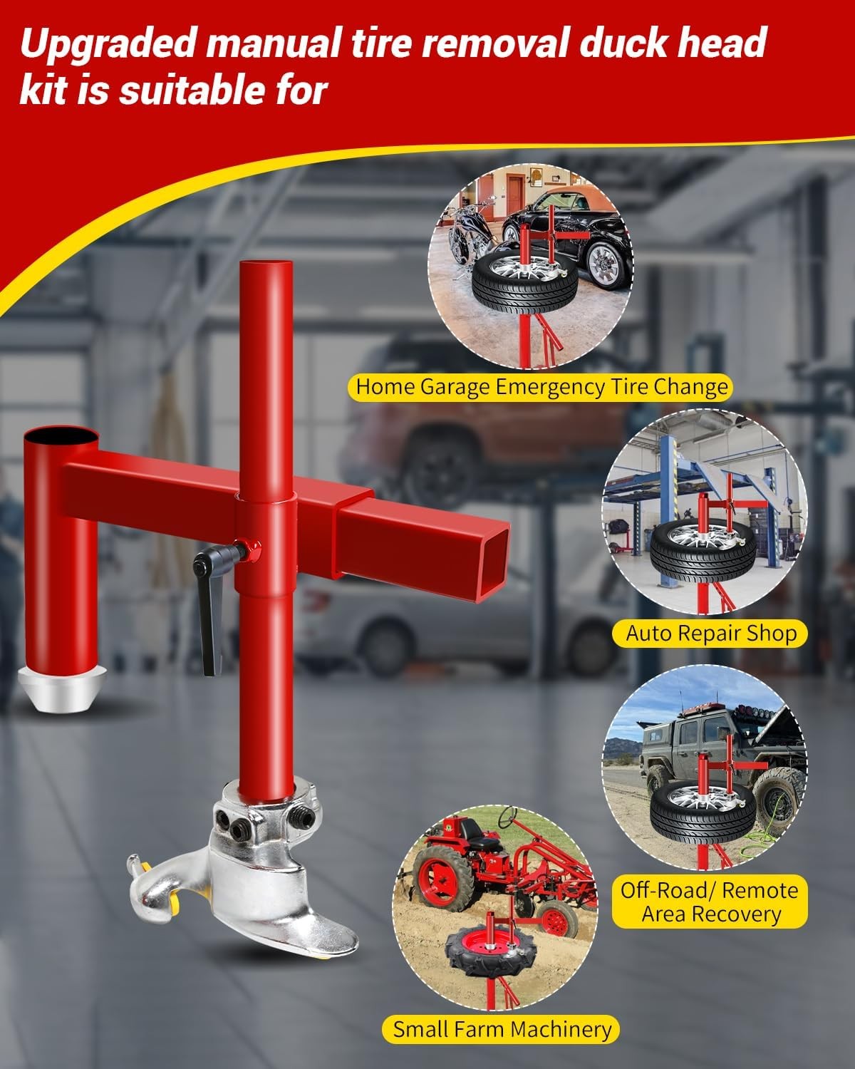 Manual Tire Changer Duck Head Kit with Silver Cone