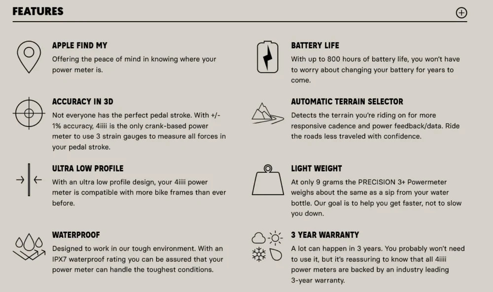 4iiii 105 R7100 Precision 3+ left side power meters 165-170-172.5-175mm