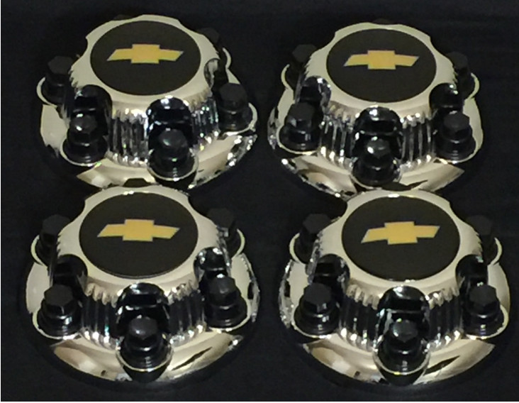 6 LUGS NEW CHEVY BLACK SILVERADO 1500 TAHOE AVALANCHE CENTER WHEEL CAP HUB 4xPCs
