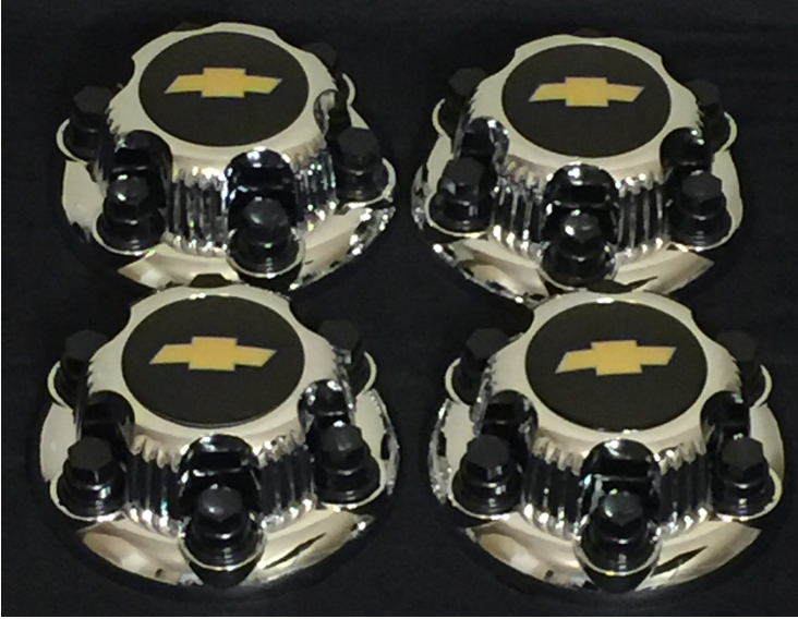 6 LUGS NEW CHEVY BLACK SILVERADO 1500 TAHOE AVALANCHE CENTER WHEEL CAP HUB 4xPCs