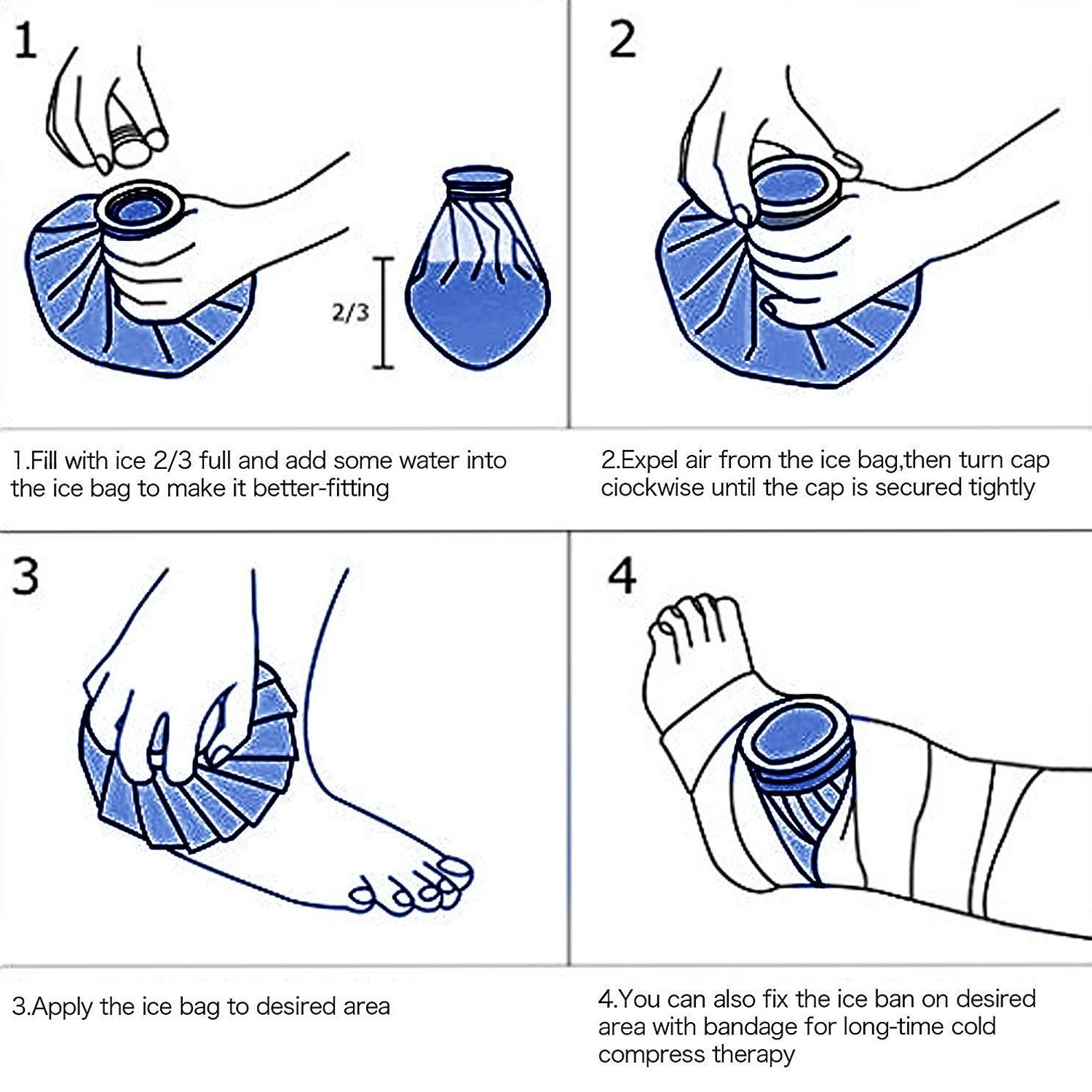 1/3PCS Ice Bags Packs Knee Neck Reusable Cold Relief Pain Headache Sport Injury