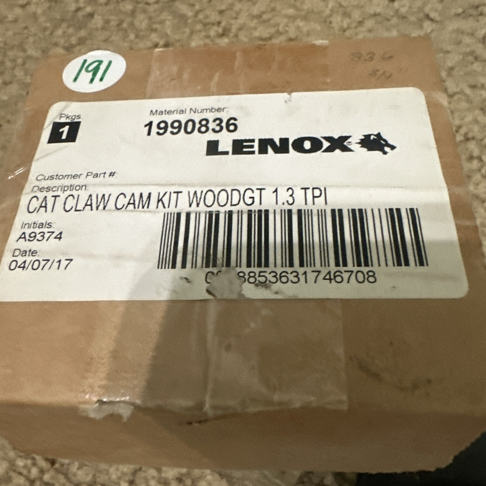 Blade Profile Cam Kit for Lenox Cat Claw 1990836 Bandsaw Blade Sharpener