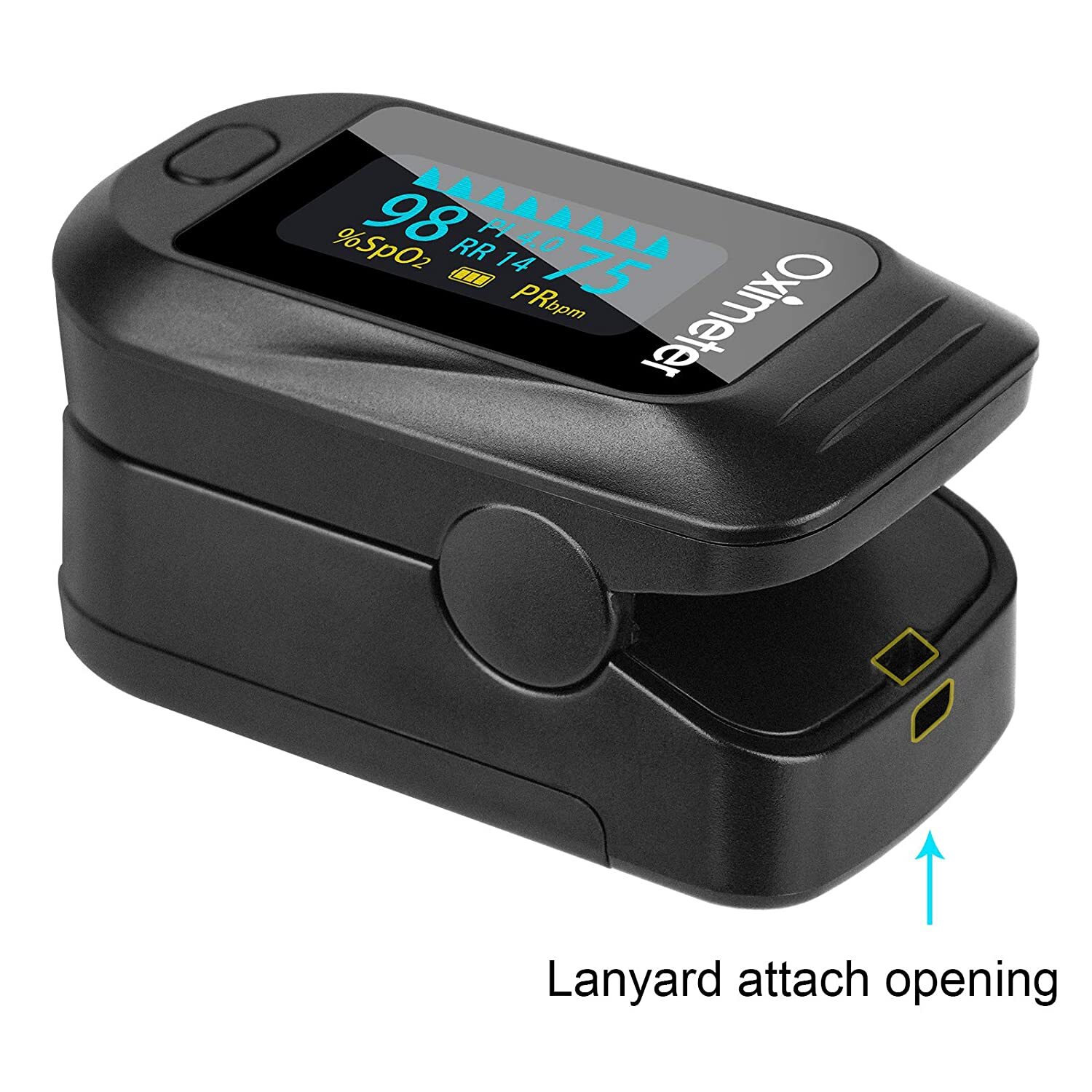 Fingertip Pulse Oximeter Accurate Blood Oxygen Saturation Level PI PR RR Monitor