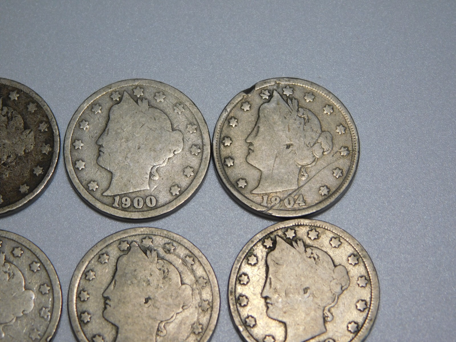 11 LIBERTY HEAD V NICKELS US COIN LOT 1899 1900-01-02-03-04-05-07-08-10-11