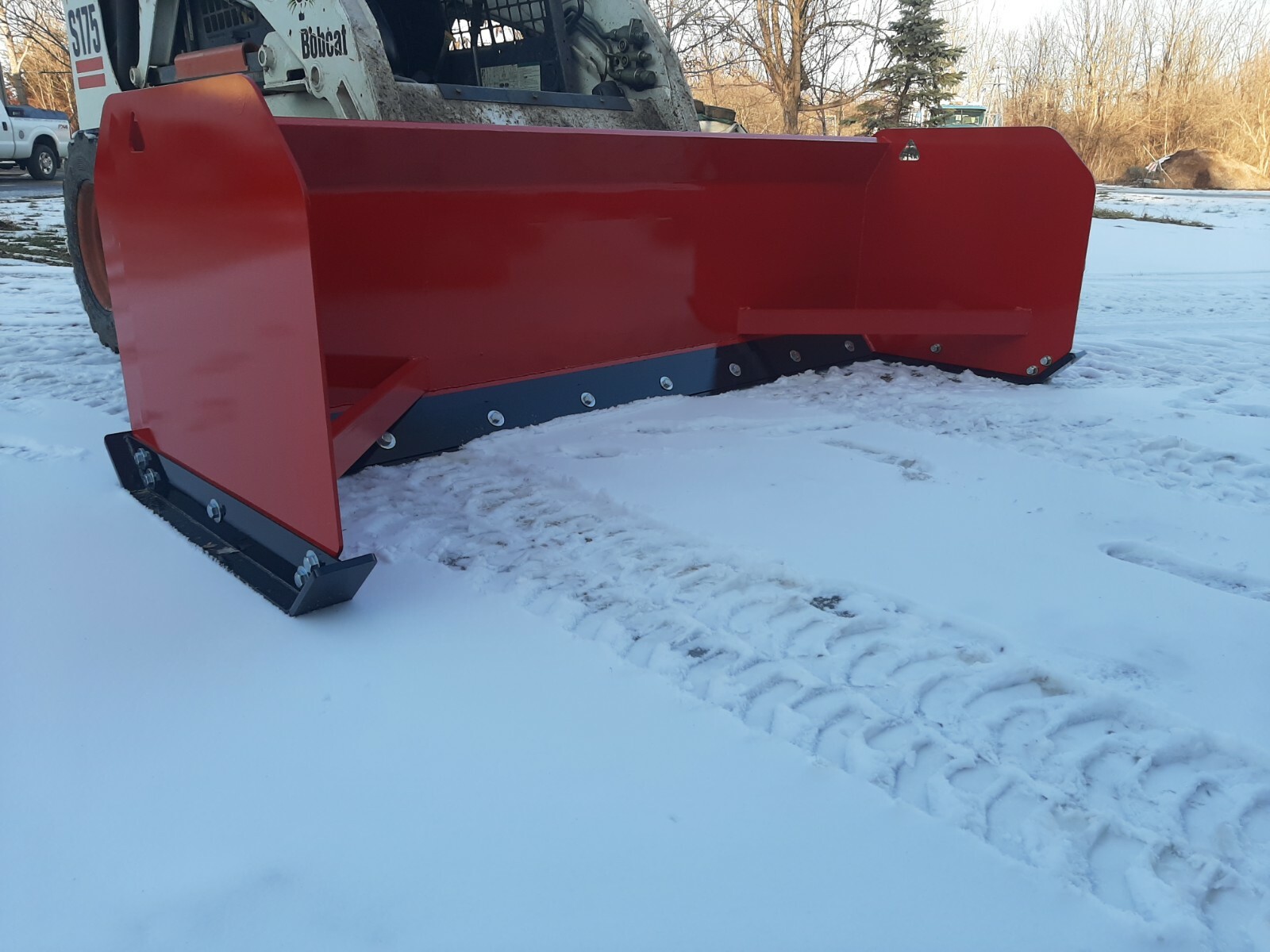 8' Bobcat 30" Snow Pusher Box Skid steer Commercial Plow Box CAT Case Protech