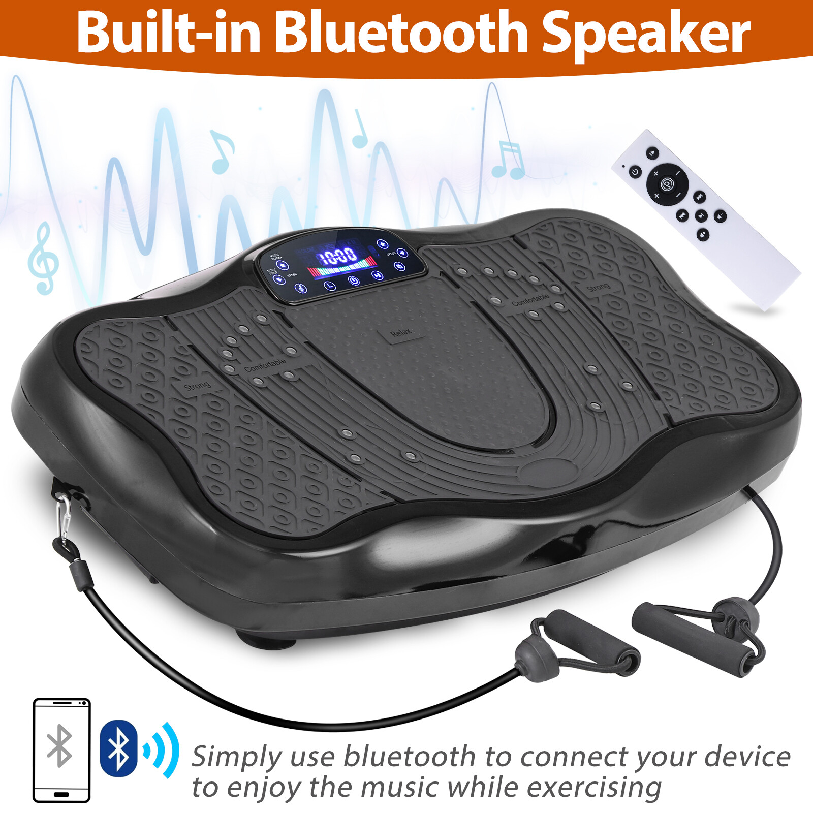 Vibration Platform Lymphatic Drainage Machine for Weight Loss Workout Black