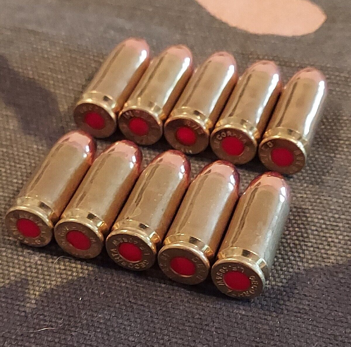 40 S&W SNAP CAPS SET OF 10, BRASS AND FMJ, REAL 200gr WEIGHT!!!