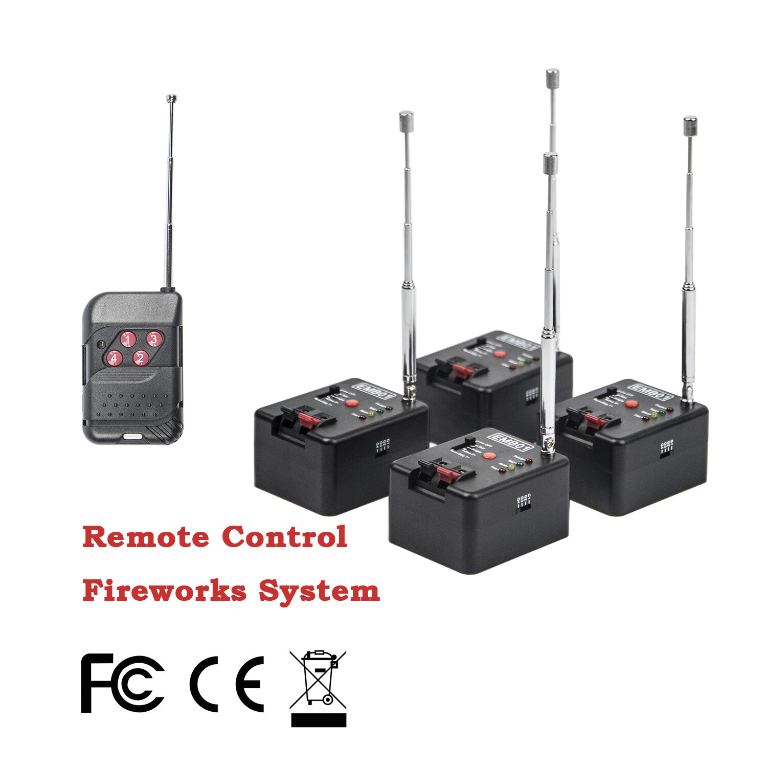 4 Cue Remote Wireless Fireworks Firing System Igniter Stage equipment