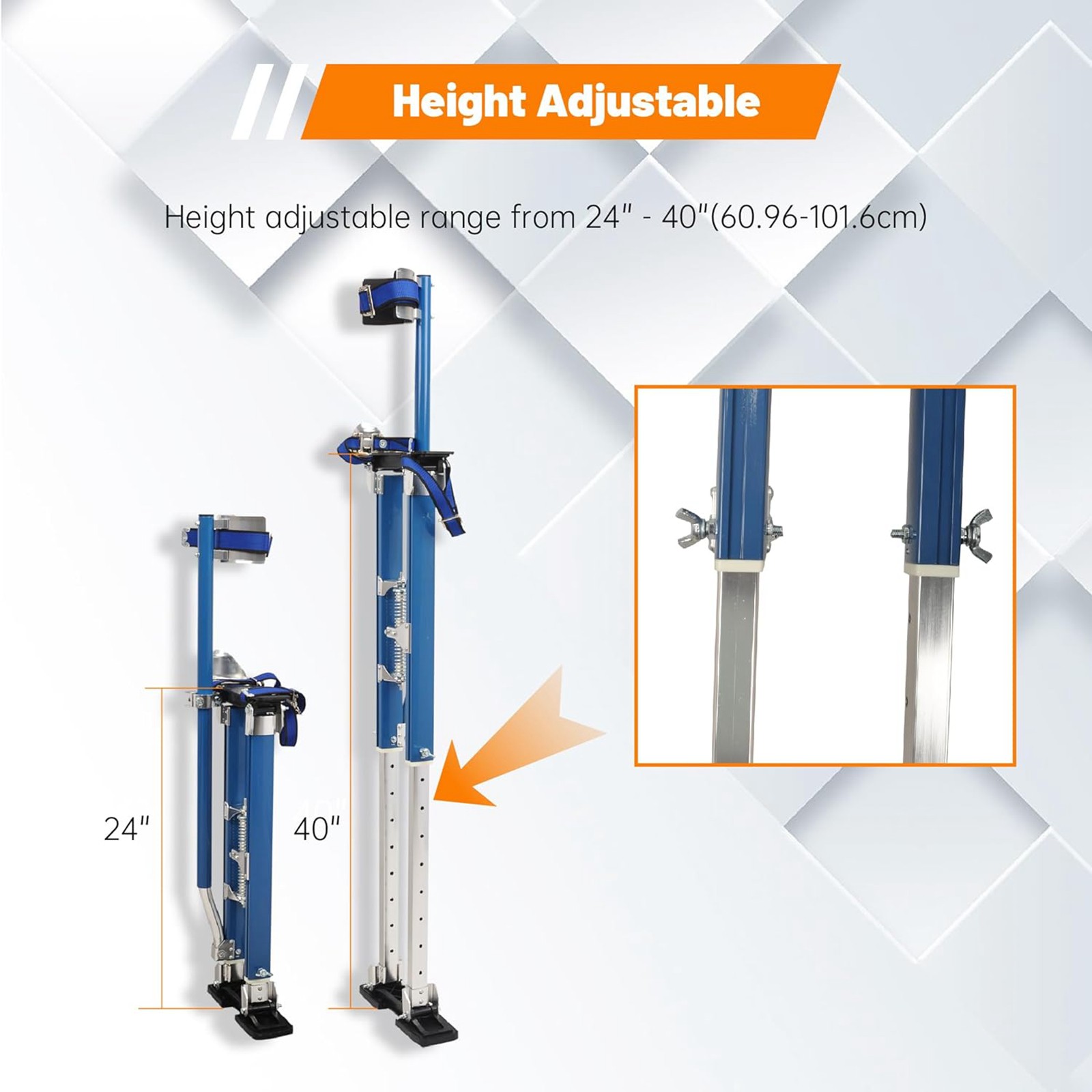 Drywall Stilts 24-40'' Inch Blue Aluminum Tool Stilt For Painting Painter Taping